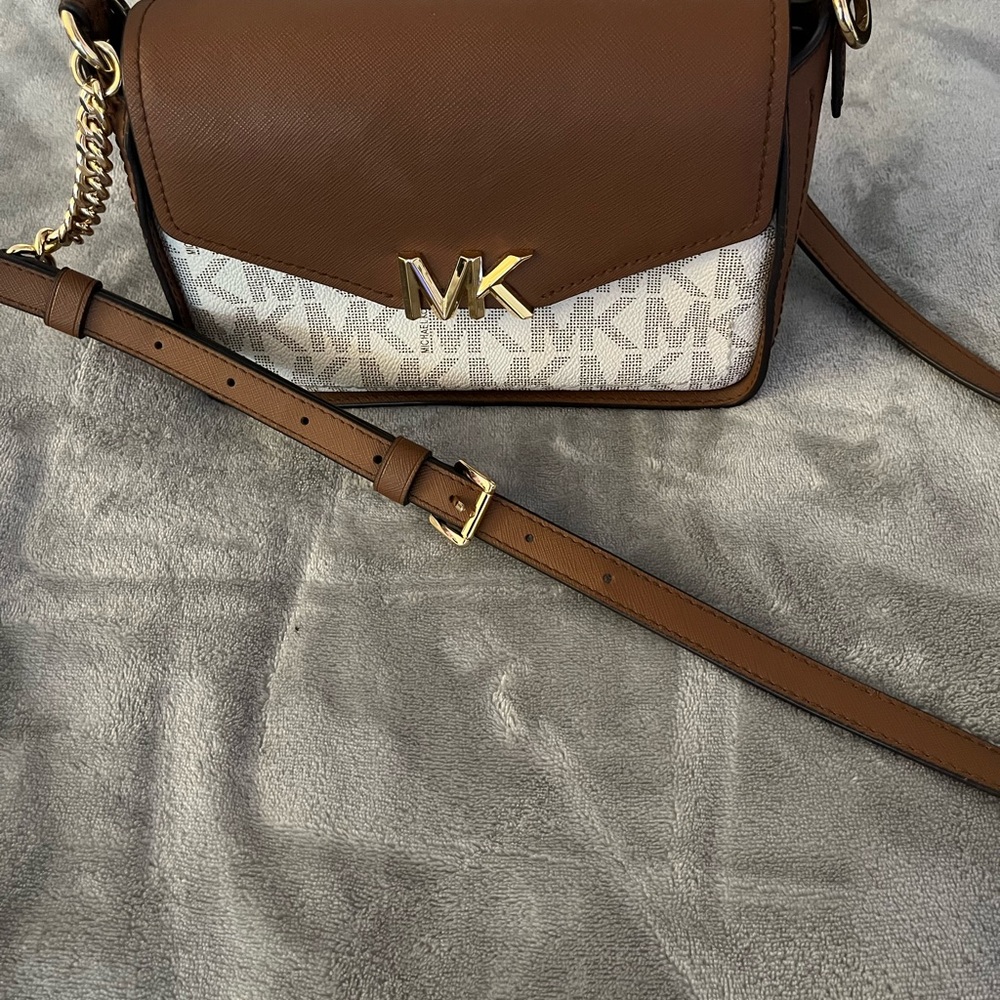 Michael Kors Tan and Cream Crossbody Bag